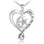 Distance I Love You to The Moon and Back Necklace 925 Sterling Silver Heart Pendant Necklace Jewelry Gifts for Women Mom Wife Girls