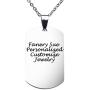 Fanery Sue Personalized Custom Message Engraved Stainless Steel Necklace Military Small Dog Tag Pendant w/24 inch Chain,Jewelry Box,Keyring(Silver)
