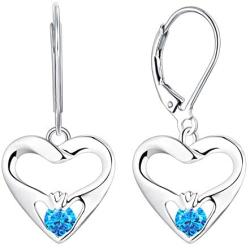 JO WISDOM Women Claddagh Earrings,925 Sterling Silver Irish Celtic Claddagh Love Heart Drop & Dangle Leverback Earrings