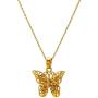 kelistom 14K Gold/18K Gold Plated Hollow Butterfly Pendant Necklace for Women Men Girls Boys, 2” Extension