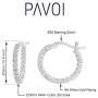 PAVOI 14K Gold Plated 925 Sterling Silver Post Cubic Zirconia Hoop Earrings