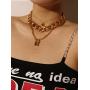 Minimalist Lock Lariat Necklace Layered Necklace Puffy Tiny Heart Necklace Chunky Chain Simple Style for Everyday Wear