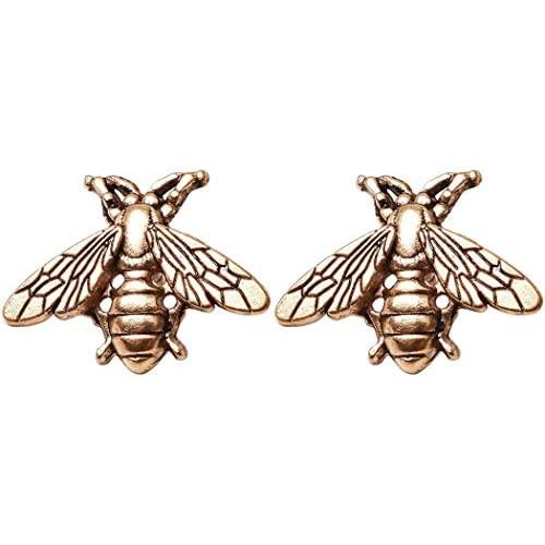 AnaPin Retro Bee Brooch Pin 2 Pcs Set Enamel Pins Lapel Badges Gold