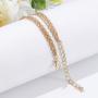 Twinklede Boho Layered Necklace Gold Crystal Pendant Necklaces Chain Moon Star Necklace Jewelry for Women and Girls (Gold 1)