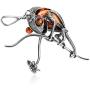 Amber Sterling Silver Chameleon Pendant