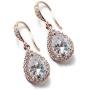 A+O Wedding Bridesmaids Gift Drop Dangle Earrings or Jewelry set in Silver, Yellow Gold, Rose Gold