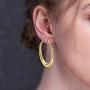 Hoop Earrings, 18K Gold Plated Rounded Hoops Earrings for Women Jewelry 1.4''