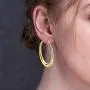 Hoop Earrings, 18K Gold Plated Rounded Hoops Earrings for Women Jewelry 1.4'' Hoop Earrings, 18K Gold Plated Rounded Hoops Earrings for Women Jewelry 1.4''