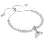 Disney Sterling Silver Cinderella Carriage Beaded Lariat Charm Bracelet