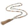 BALIBALI 6MM Mala Beads Necklace Natural Stone Meditation Statement Necklace Japa Yoga Rosary Prayer Charm Beaded Tassel Necklace