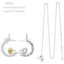Mothers Day Birthday Gifts Citrine Necklace for Mom Wife I Love You to the Moon and Back Moon Shooting Star Sterling Silver Jewelry
