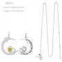 Mothers Day Birthday Gifts Citrine Necklace for Mom Wife I Love You to the Moon and Back Moon Shooting Star Sterling Silver Jewelry