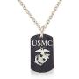 Gwendelicious Jewelry US Marine Corps - Engraved Dog Tag Urn Pendant Necklace - Solid Stainless Steel - Hung on a Matching Chain