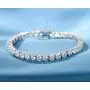GMESME 18K White Gold Plated 5.0 Round Cubic Zirconia Classic Tennis Bracelet 7.5 Inch GMESME 18K White Gold Plated 5.0 Round Cubic Zirconia Classic Tennis Bracelet 7.5 Inch