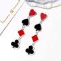 DAMLENG Unique Funny Playing Cards Pattern Dangle Drop Earring Fashion Party Charms Acrylic Spades Hearts Plum Poker Earrings for Women Girls Statement Jewelry Gift