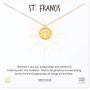MUSTHAVE ST. Francis Coin 18K Gold Plated Necklace with Message Card, Yellow and White Color, Anchor Chain, Best Gift Necklace, Size 16 inch + 2 inch Extender, ST. Benedict Coin Pendant