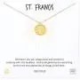 MUSTHAVE ST. Francis Coin 18K Gold Plated Necklace with Message Card, Yellow and White Color, Anchor Chain, Best Gift Necklace, Size 16 inch + 2 inch Extender, ST. Benedict Coin Pendant