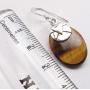 SilverStarJewel Natural Tigers Eye Earrings 1.4'' 4.5 Grams 0.925 Solid Silver New Stone