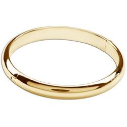 Childrens and Adults 14K Gold-Plated or Sterling Silver Classic Baby Bangle Bracelet