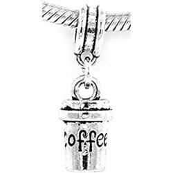 Best Wing Jewelry ''Coffee Cup'' Dangle Charm Bead for European Snake Chain Bracelet