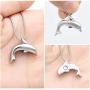 Dolphin Shape Cremation Necklace for Ashes Stainless Steel Ashes Holder Keepsake Memorial Urn Pendant Jewelry +Fill kit