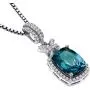 Peora Simulated Alexandrite Pendant Necklace in Sterling Silver, Vintage Halo Design, Cushion Cut, 4.50 Carats total, with 18 Inch Chain Peora Simulated Alexandrite Pendant Necklace in Sterling Silver, Vintage Halo Design, Cushion Cut, 4.50 Carats total, with 18 Inch Chain