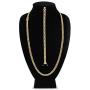BEBERLINI Cuban Link Chain 14K Gold Plated Curb Necklace 30'' Bracelet 9.5'' Stainless Steel Fashion Jewelry for Men 6 mm - 18 mm