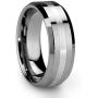 King Will Tungsten Carbide Ring 8mm Silver/Gold Wedding Band Matte Brushed Polish Finish