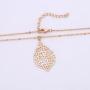 Ouran Long Necklace for Women,Leaf Pendant Necklace for Girls Gift Rose Gold Chain Necklace Vintage Necklace