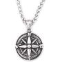 GUNGNEER Stainless Steel Compass Pendant Necklace Keel Chain Life Guide Savior Talisman Jewelry for Mens Womens