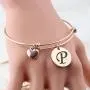 MAOFAED Initial Bracelet ,Rose Gold Letter Bracelet, Personalized Jewelry, Hand Stamped Jewelry MAOFAED Initial Bracelet ,Rose Gold Letter Bracelet, Personalized Jewelry, Hand Stamped Jewelry