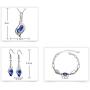 Graces Dawn Beautiful Cubic Zirconia with Platinum Plated Chain Necklace Angel Elf Pendant Mosaic Crystal Necklace Bracelet and Earrings Set Necklace 18'' (Royal Blue)