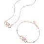 BlingGem Jewelry Sets for Women Infinity Heart Necklace Bracelet Set White/Rose/Gold Plated Sterling Silver Cubic Zirconia Love Heart Jewelry Set Anniversary Birthday Mothers Gift for Women