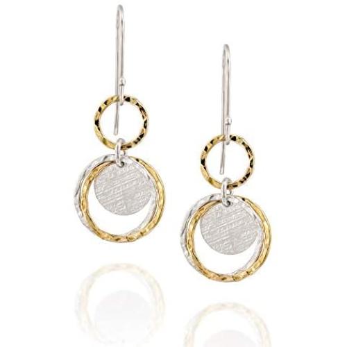 Two Tone Infinity Earrings 925 Sterling Silver & 14k Gold Filled Multi Circles Dangle Earrings
