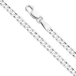 Mens 4mm Solid Sterling Silver .925 Curb Link Chain Necklace, Made in Italy