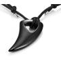 URBAN JEWELRY Mens Black 316l Stainless Steel Alpha Spear Wolf Teeth Pendant Chain Necklace