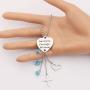 KUIYAI Serenity Courage Wisdom Car Charm with Dangle Charms Sobriety Heart Pendant for Rearview Mirror
