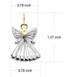 Silver Gold Two Tone Angel Dangle Earrings For Women Girls Christmas Gifts Alloy RareLove