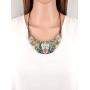 Sugar Skull Patina Burnish Multi Tone Plated Handpainted Statement 19 Inch Necklace and Earrings
