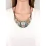 Sugar Skull Patina Burnish Multi Tone Plated Handpainted Statement 19 Inch Necklace and Earrings