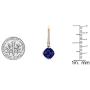 Dazzlingrock Collection 14K 8 MM Each Cushion Cut Lab Created Gemstone & Round Cut White Diamond Drop Earrings, Rose Gold