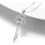 Sterling Silver Celtic Jewelry for Women, Love Knot Irish Key Pendant Necklace Christmas Gifts for Her