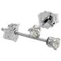 Tiny Sterling Silver 2mm Cubic Zirconia Stud Earrings Cartilage Nose Studs Women 4 prong 0.06 ct/pr