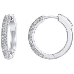 PAVOI 14K Gold Plated 925 Sterling Silver Cubic Zirconia Hoop Earrings