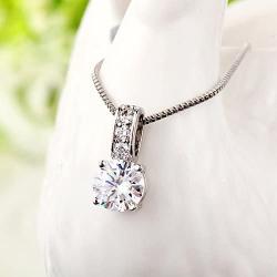 UDORA Cubic Zirconia Necklace Earrings Jewelry Set for Bridal Bridesmaid Wedding Party Prom