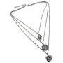 Aularso Boho Silver Layered Hamsa Hand of Fatima Necklaces Moon Pendant Necklace Chain Star Jewelry for Women and Girls