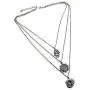 Aularso Boho Silver Layered Hamsa Hand of Fatima Necklaces Moon Pendant Necklace Chain Star Jewelry for Women and Girls