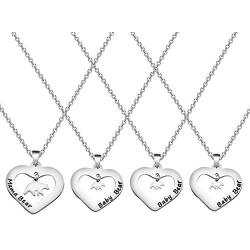 CENWA Mama Bear and Baby Bear Necklace Set Mother Daughter Necklace Mom Jewelry Sweet for Mother Daughter