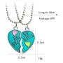 MJartoria BFF Necklaces for 2-Split Heart Green Cute Pendant Best Friends Forever Friendship Best Friends Necklaces for Girls, Sisters MJartoria BFF Necklaces for 2-Split Heart Green Cute Pendant Best Friends Forever Friendship Best Friends Necklaces for Girls, Sisters