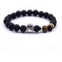 SIVITE Lava Rock Stretch Beaded Bracelet Essential Oil Diffuser Dog Lover Paw Charm Pet Memorial Bracelet
